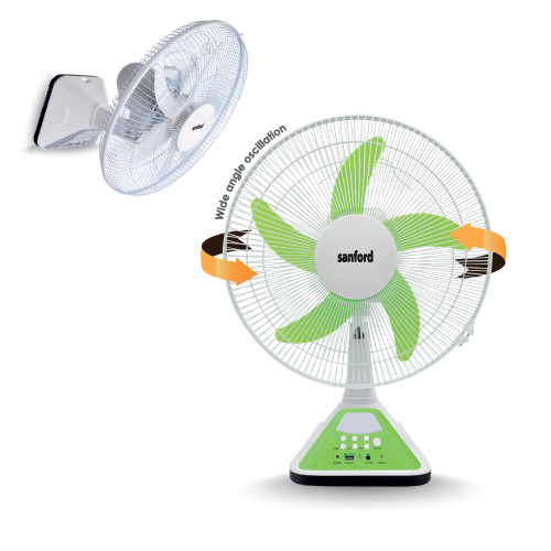 SF965RTF  - 18” RECHARGEALBE WALL & Table FAN WITH REMOTE