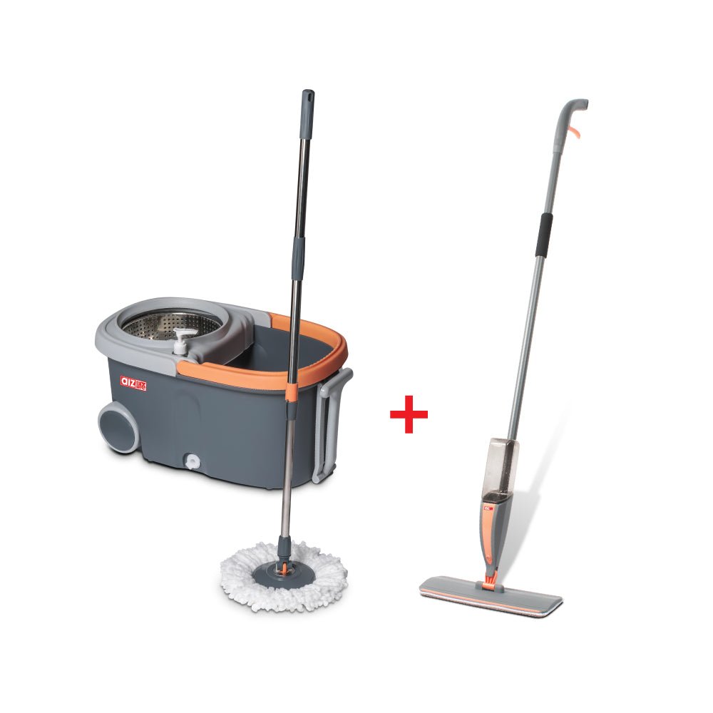 AizLife Spin Mop and Spray Mop Combo for Easy Floor Cleaning - Sanford India