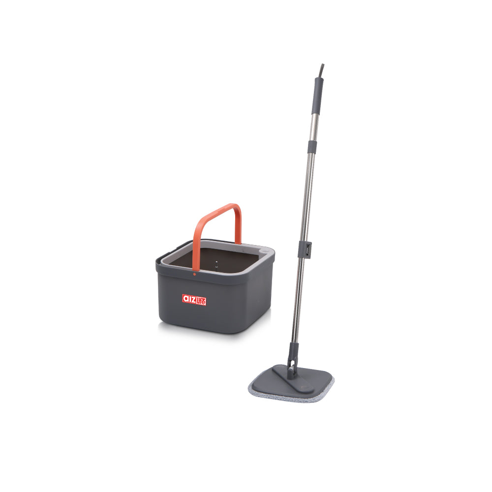 AizLife 2.6L Square Head Spin Mop with Dual Tank and Microfiber Pads | AL1501SP - Sanford India