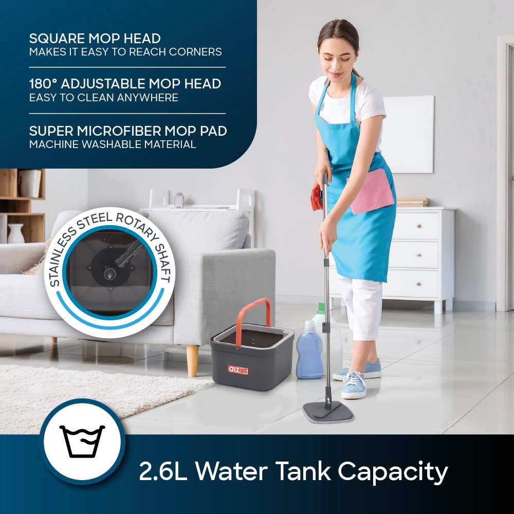 AizLife Square Spin & Spray Mop Combo