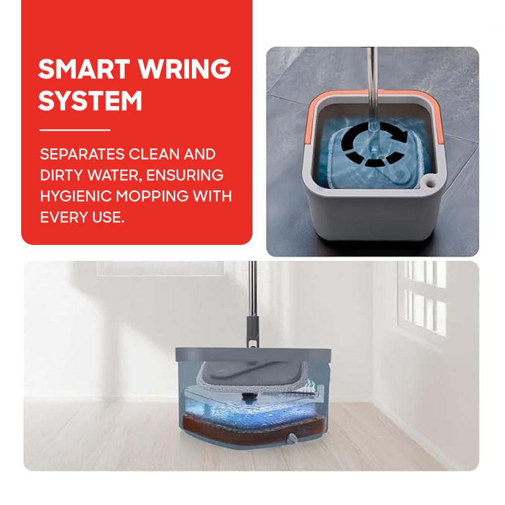AizLife Square Head Spin Mop and Spray Mop Combo for Easy Cleaning - Sanford India