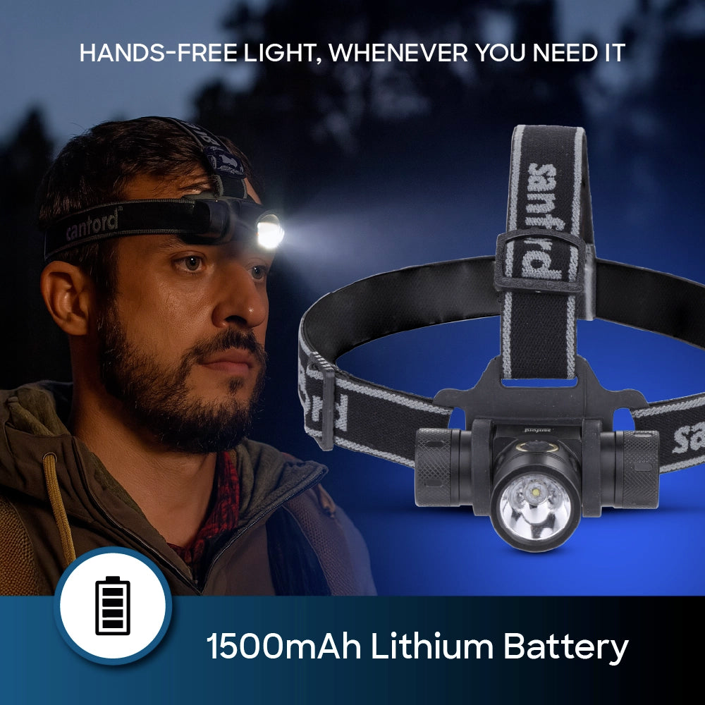 Sanford LED Flashlight Headlamp Rechargeable Long-Range 800m With 3 Lighting Modes – SF1051HL - Sanford India