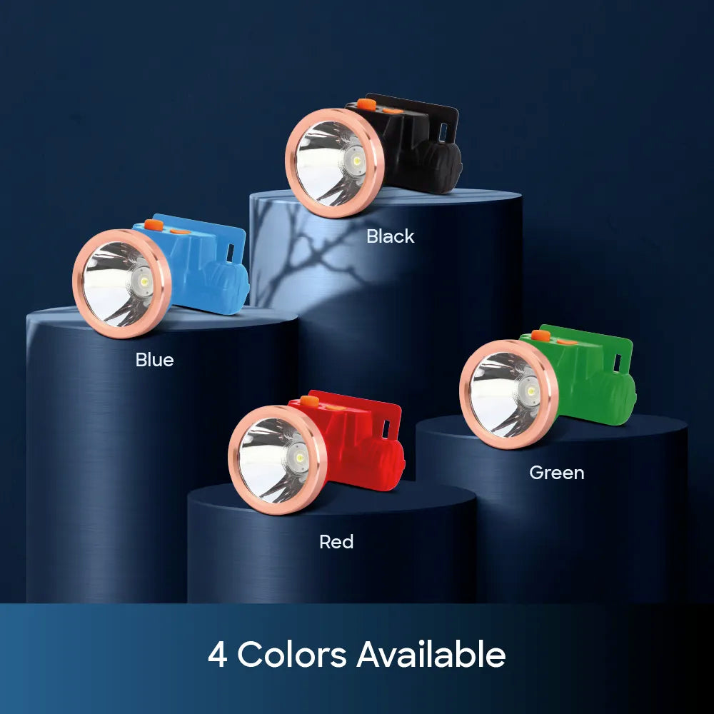 Sanford Rechargeable 3W LED Head Lamp – available in four colors including black, blue, red and green