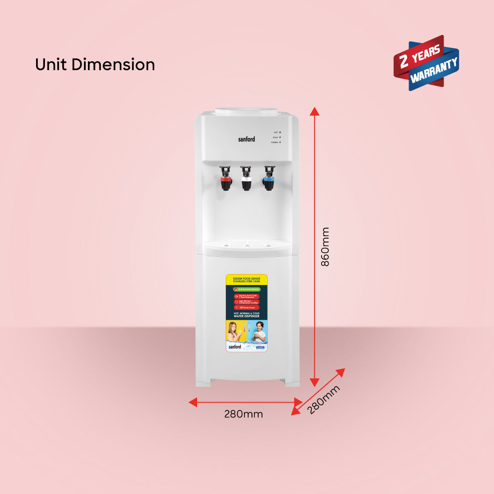 Sanford 3-Tap Water Dispenser with Hot Cold Function and Cabinet Storage | SF1403WD - Sanford India