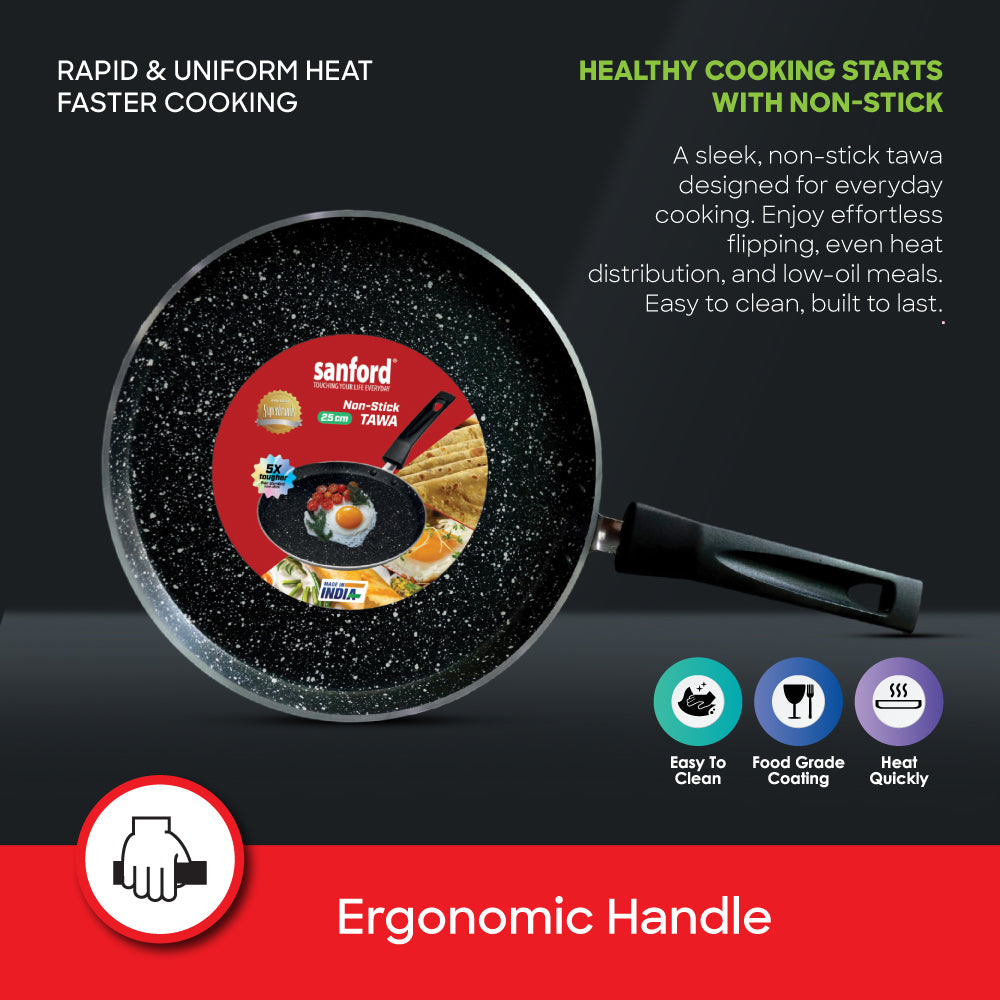 Sanford 25cm Non-Stick Tawa with Induction Base for Daily Cooking – SF15204CT - Sanford India