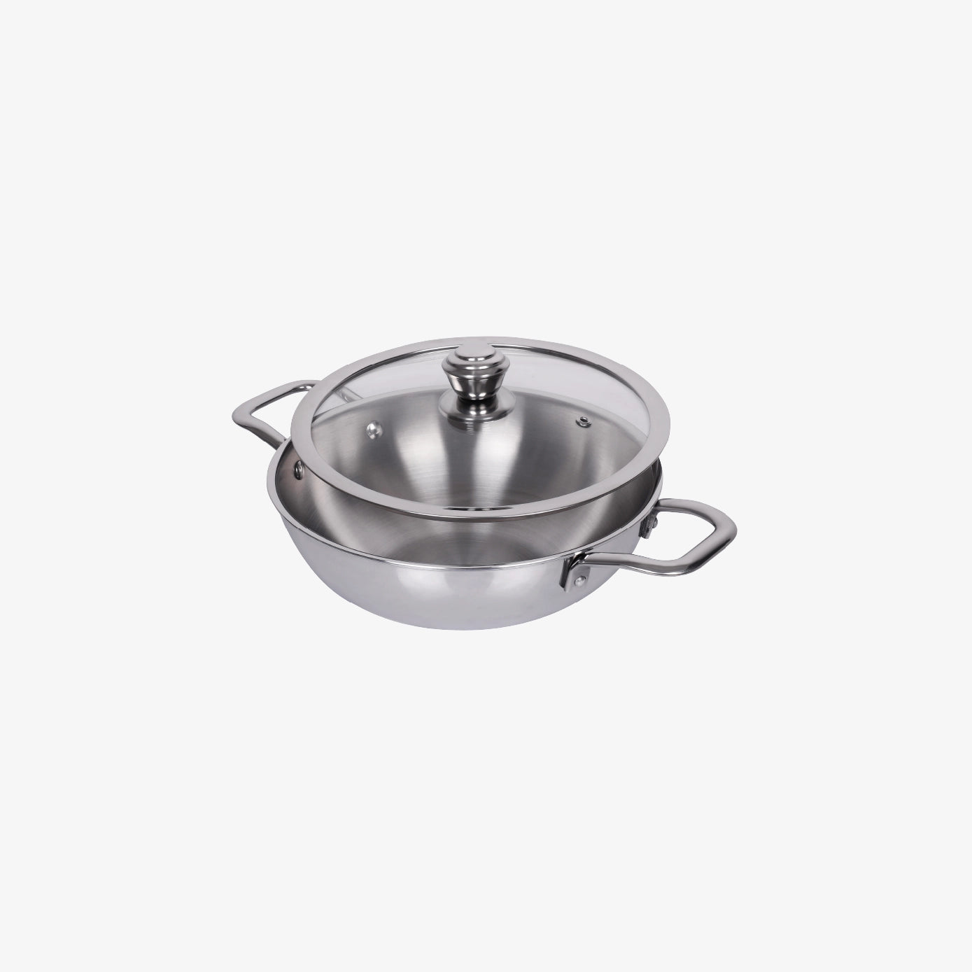 Sanford Tri-Ply Stainless Steel Kadai with Lid, 24cm – Induction Compatible | SF15208KD - Sanford India