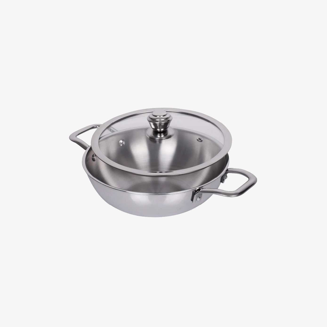 Sanford Tri-Ply Stainless Steel Kadai with Lid, 26cm – Induction Compatible | SF15209KD - Sanford India