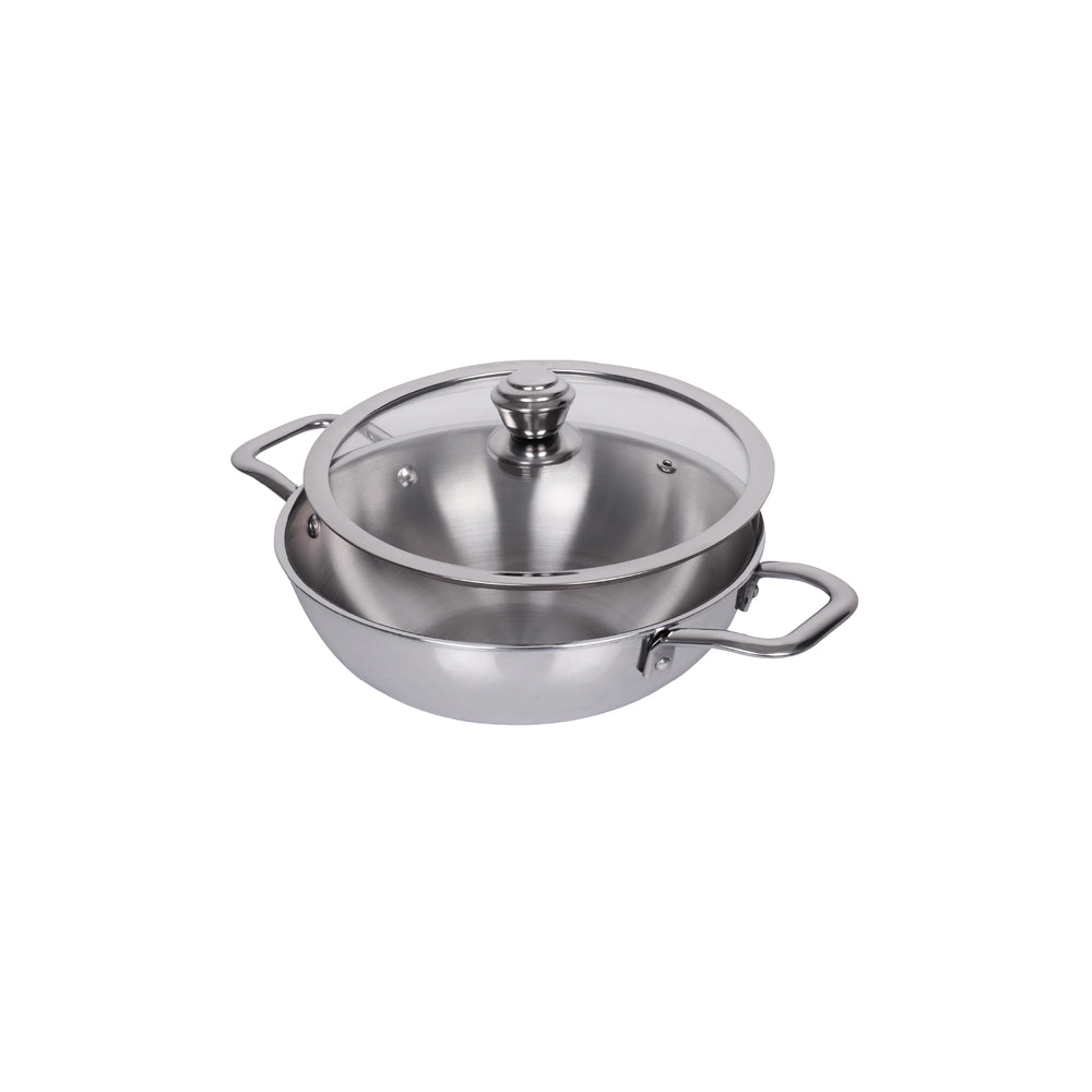 tri ply stainless steel kadai lid 26cm induction compatible sanford 1