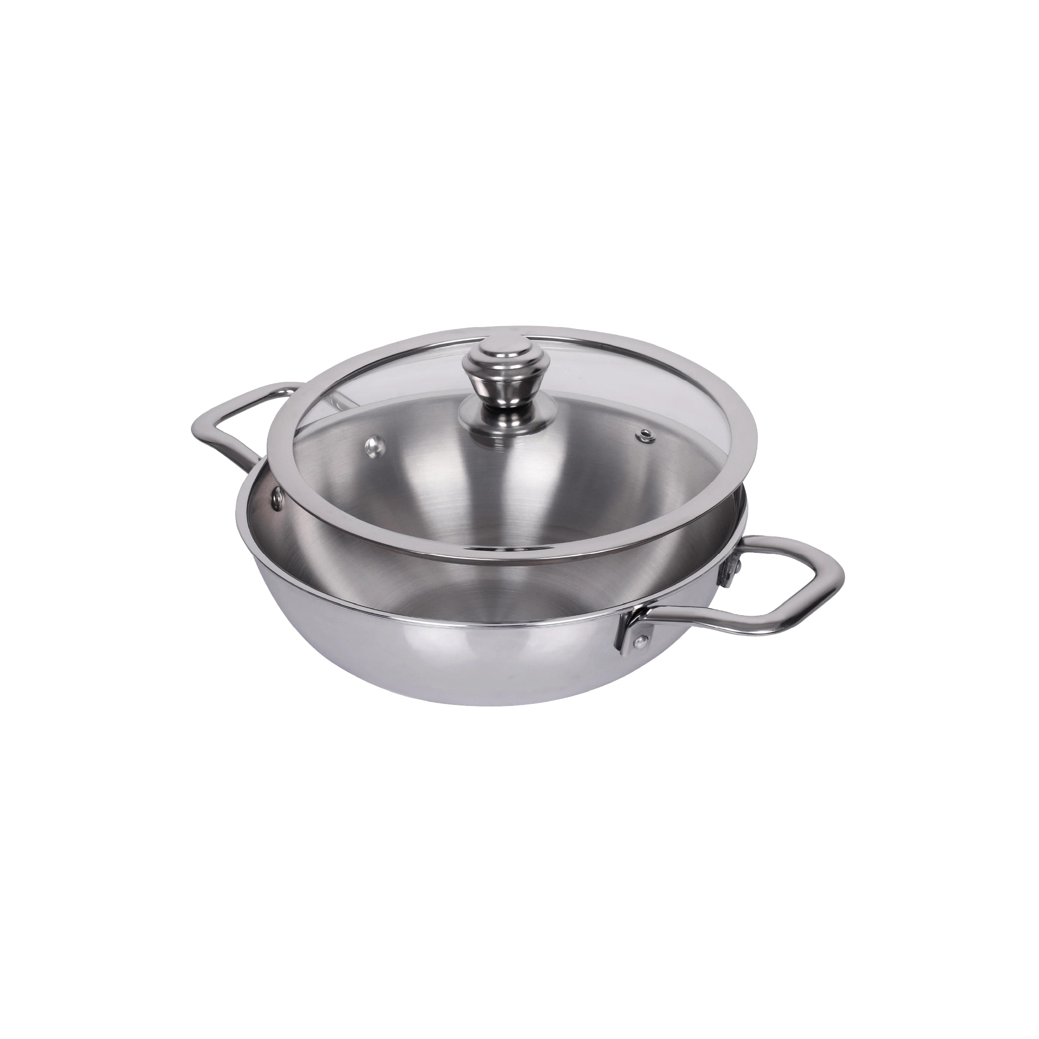 tri ply stainless steel kadai lid 28cm induction compatible sanford 1