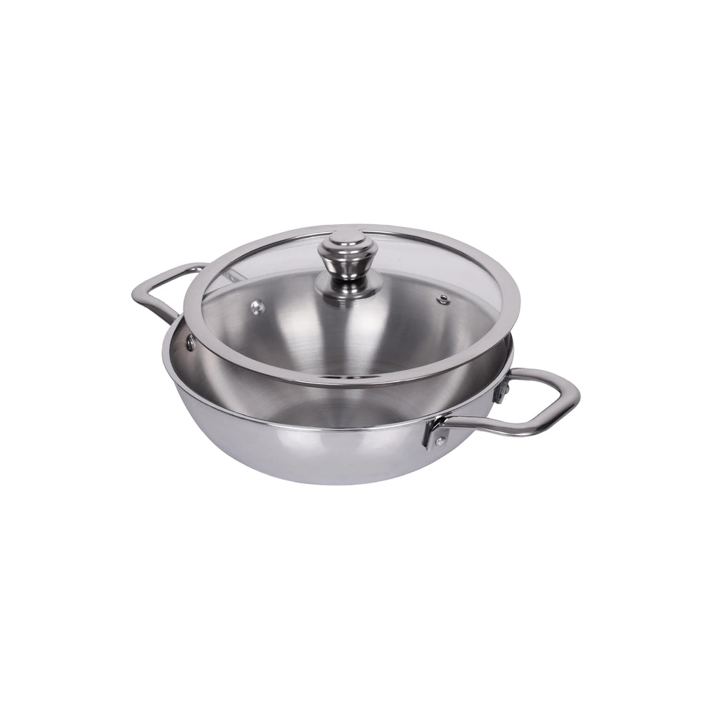 tri ply stainless steel kadai lid 28cm induction compatible sanford 1