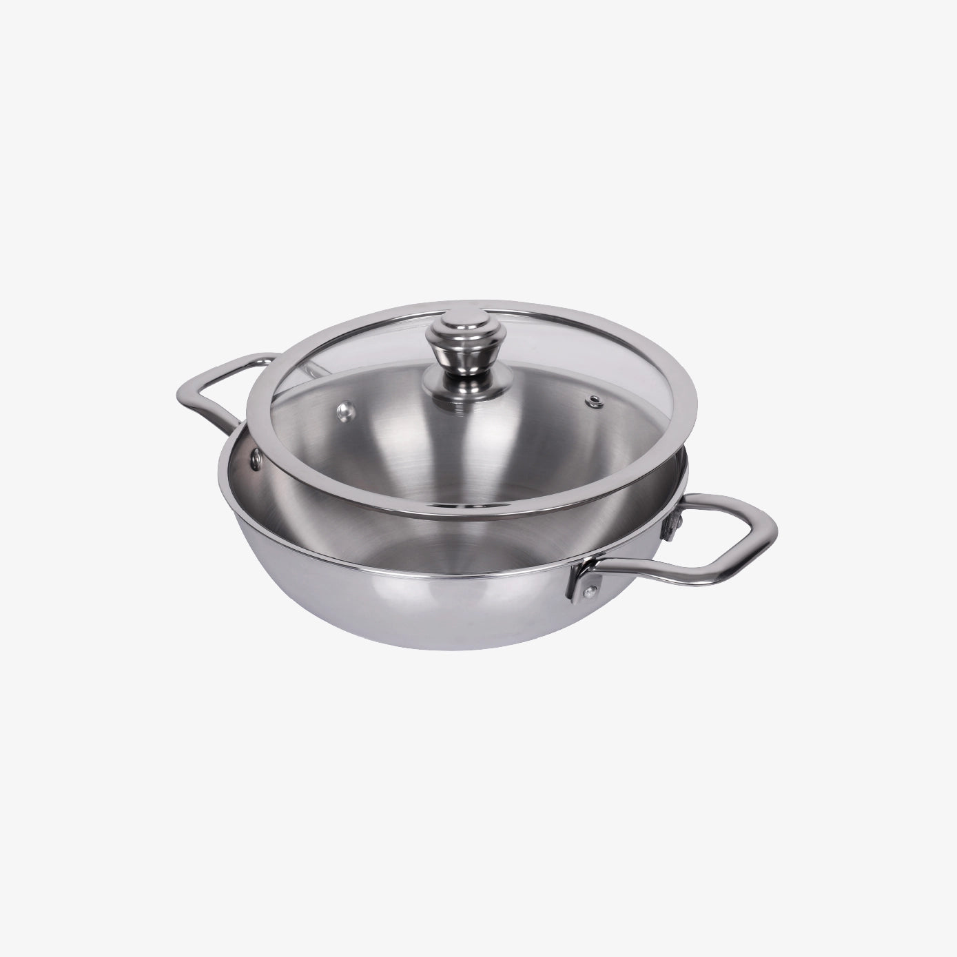Sanford Tri-Ply Stainless Steel Kadai with Lid, 28cm – Induction Compatible | SF15210KD - Sanford India
