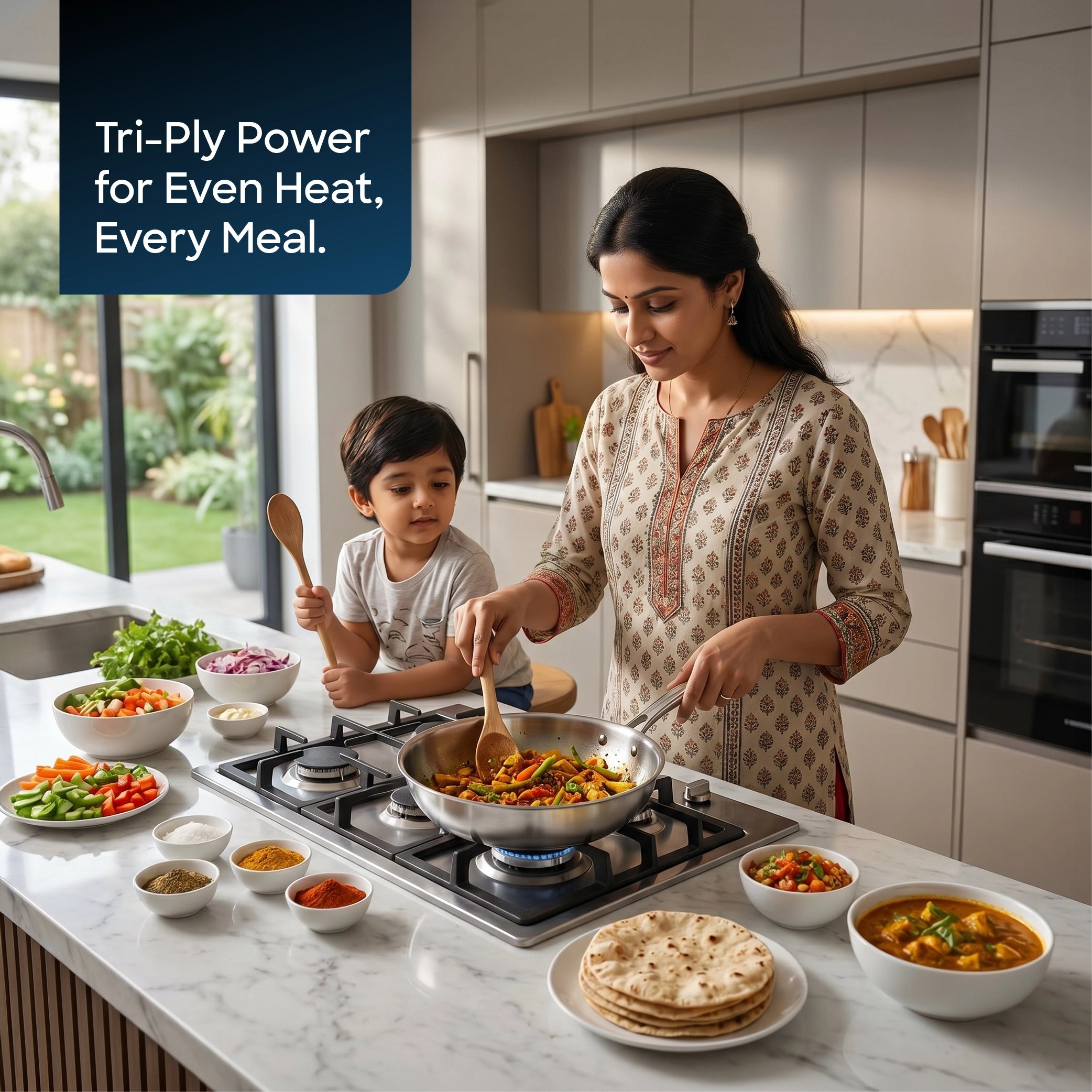 Sanford Tri Ply Stainless Steel Frying Pan 24cm 3 Layer Induction Compatible - SF15229FP-A - Sanford India