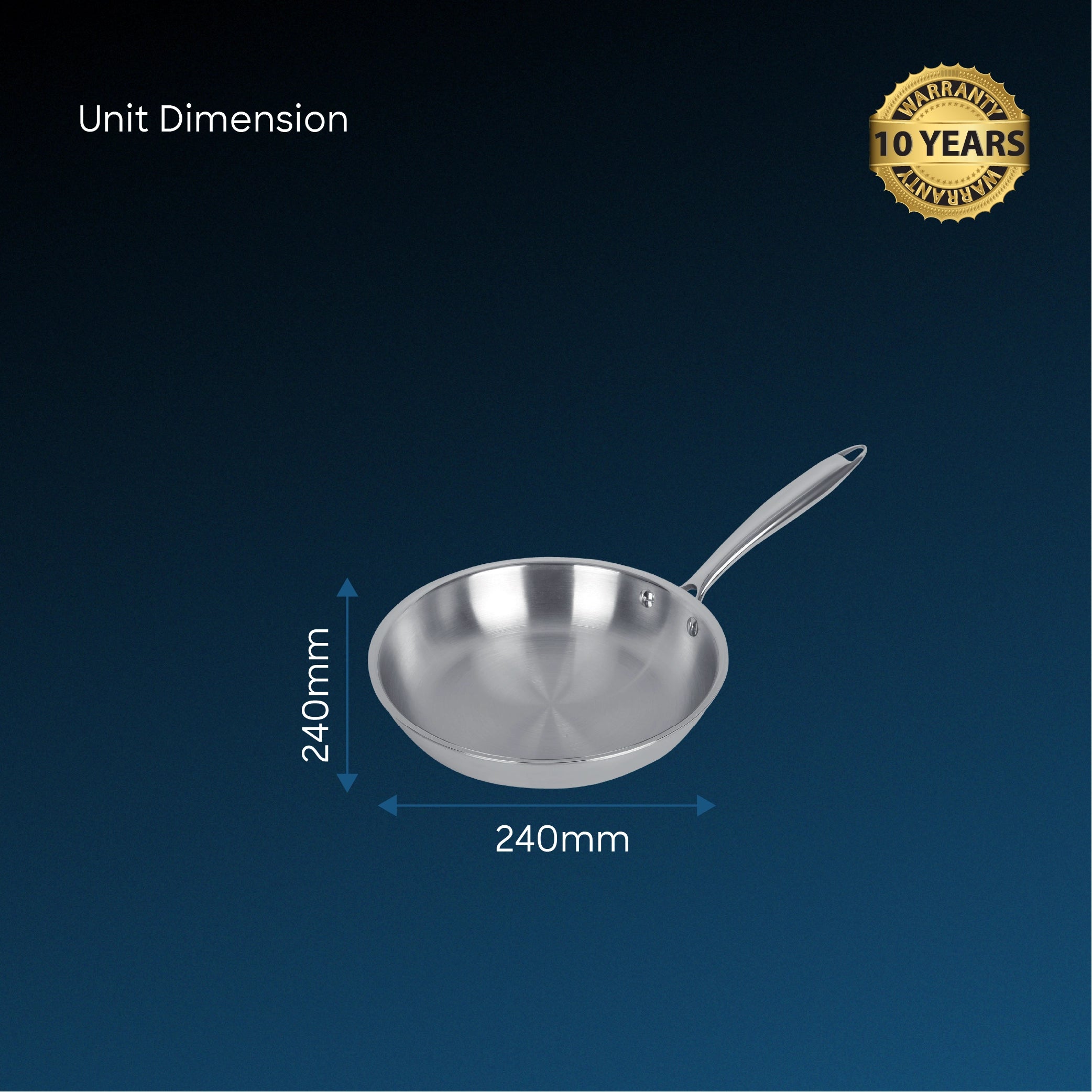 tri ply stainless steel best frying pan 24cm induction compatible 3 layer sanford 6