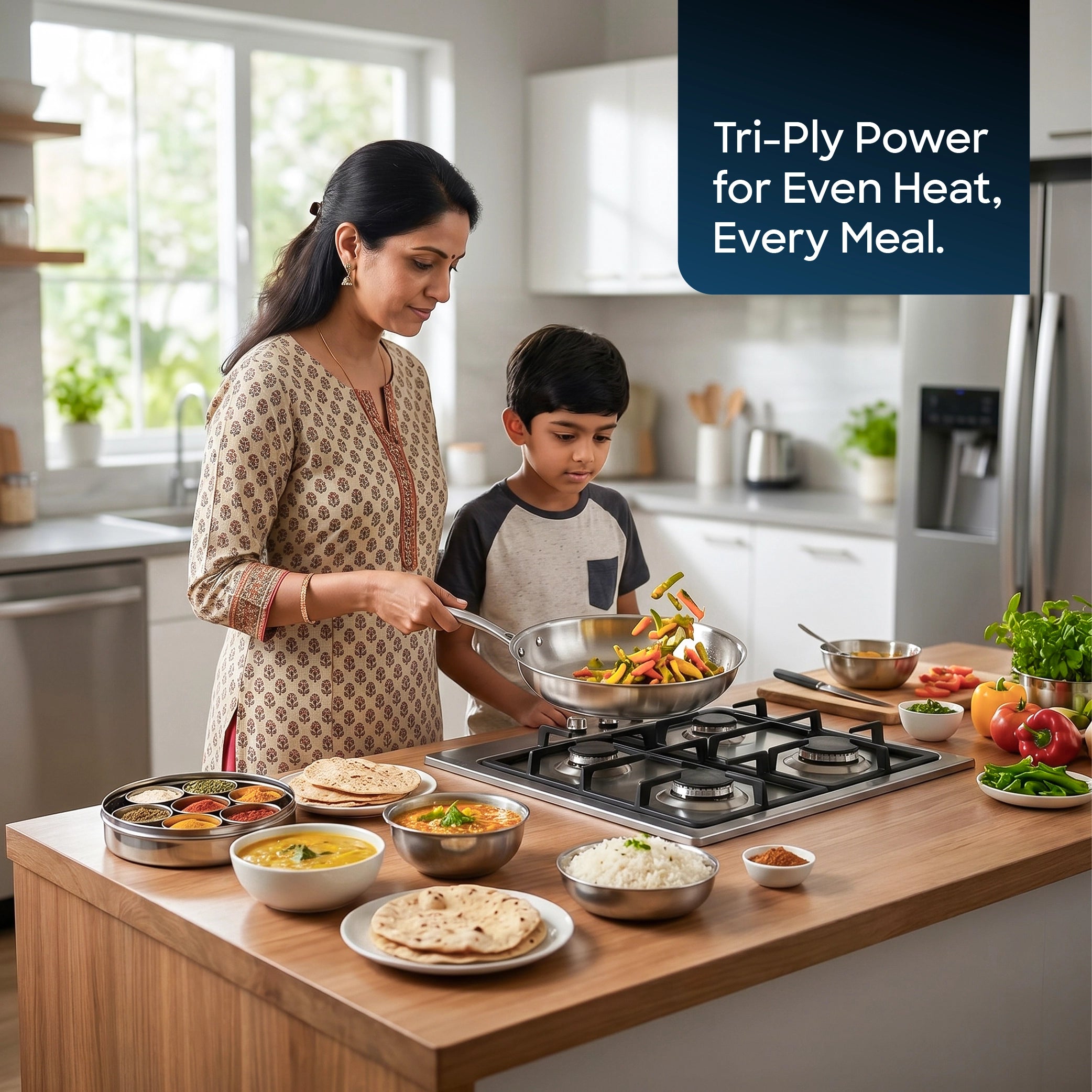 Sanford Tri Ply Stainless Steel Frying Pan 26cm 3 Layer Induction Compatible - SF15230FP - Sanford India
