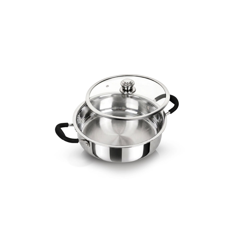 Sanford SF15252MP 24cm Tri-ply Stainless Steel Multipan with lid – front view on white background