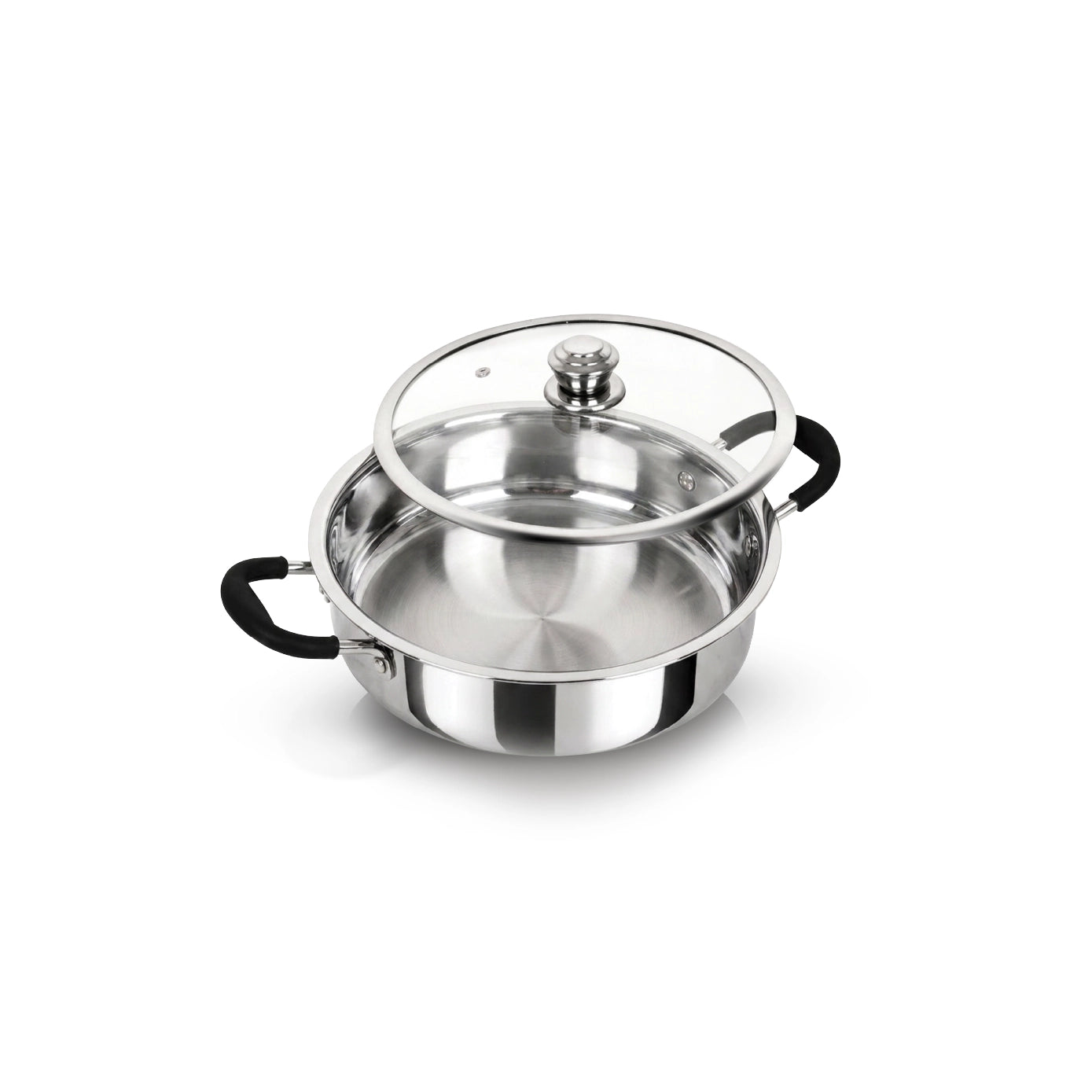 Sanford SF15253MP 26cm Tri-ply Stainless Steel Multipan with lid – front view on white background