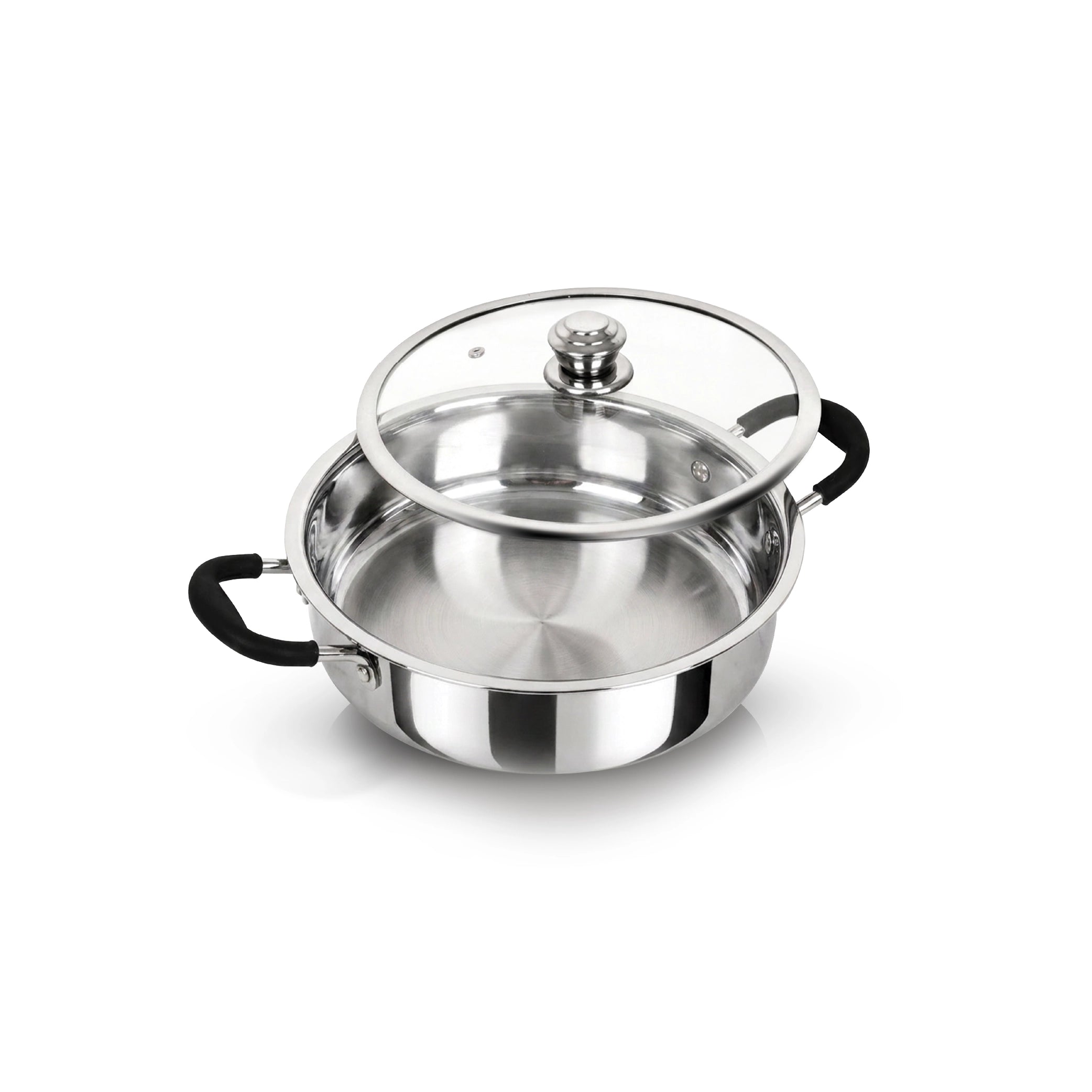 Sanford SF15254MP 28cm Tri-ply Stainless Steel Multipan with lid – front view on white background