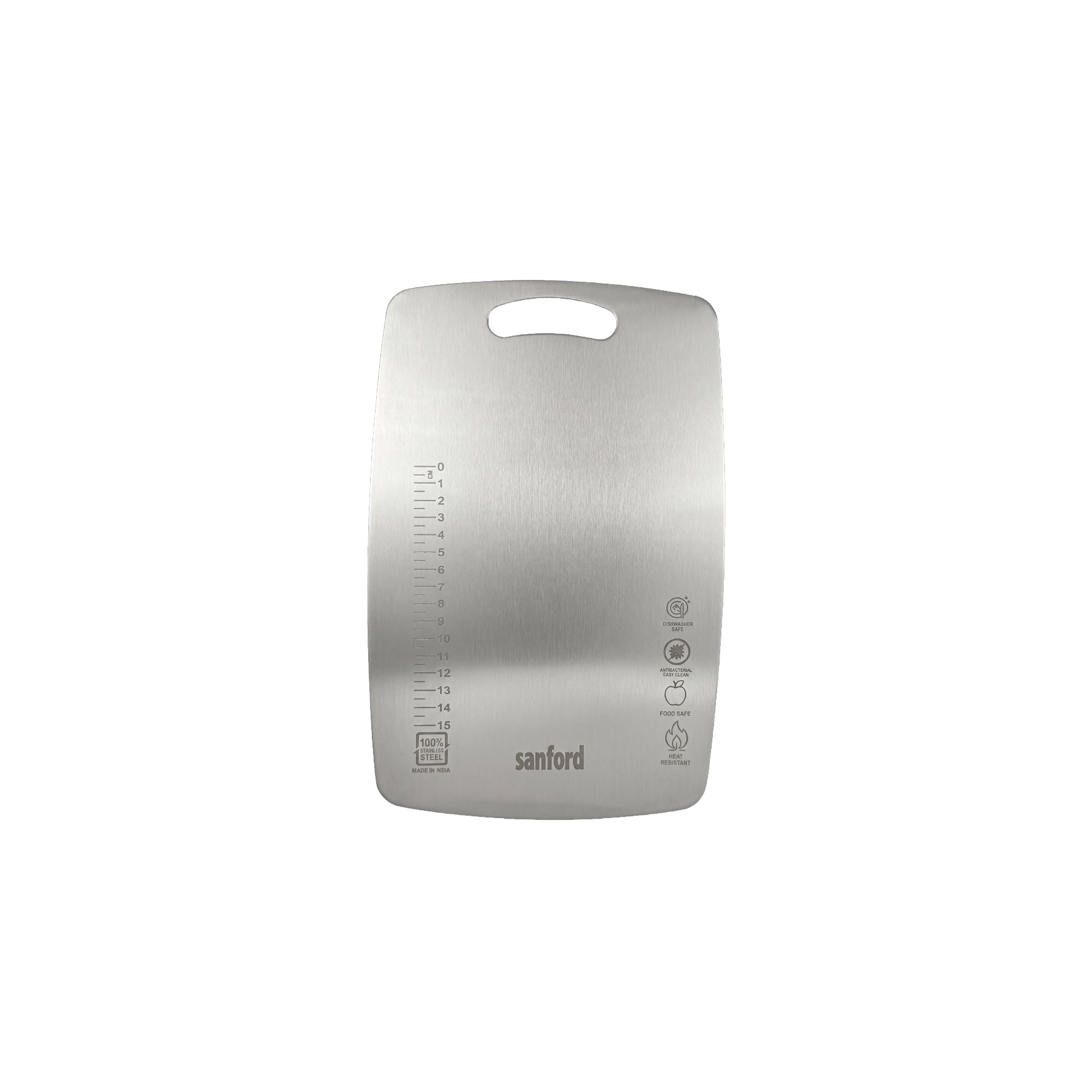 Sanford Stainless Steel Chopping Board Medium 23x35.5cm – front view on white background