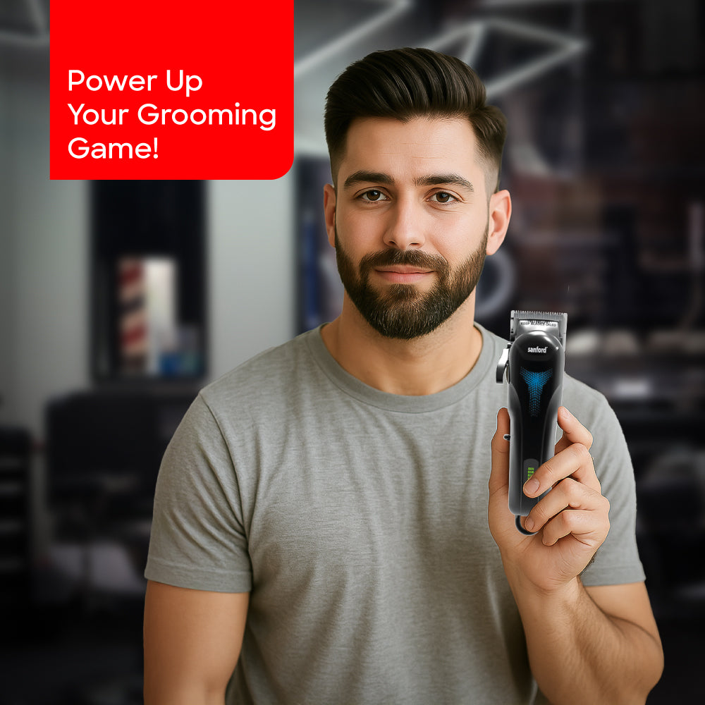 Sanford Rechargeable Professional Hair Clipper with LED Display and Carbon Steel Blades | SF1953HC