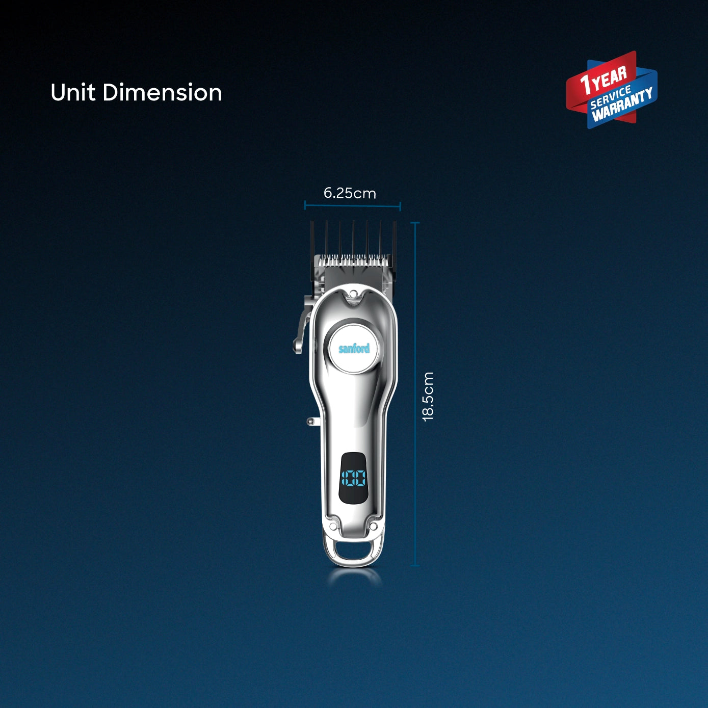 Sanford Men’s Hair Trimmer LCD Display Steel Blades 120-Min Runtime for Grooming – SF1958HC - Sanford India