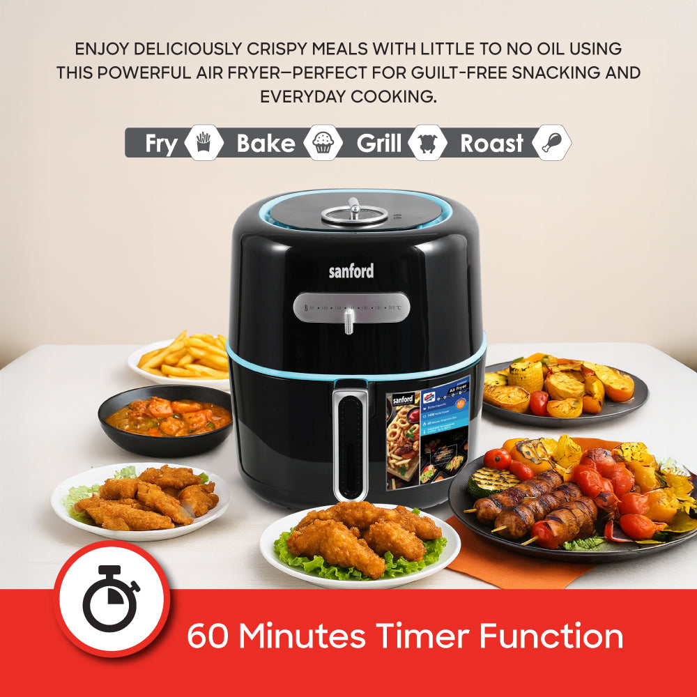 Sanford 5L Air Fryer with 360° Hot Air Circulation and Timer Function | SF2450AF - Sanford India