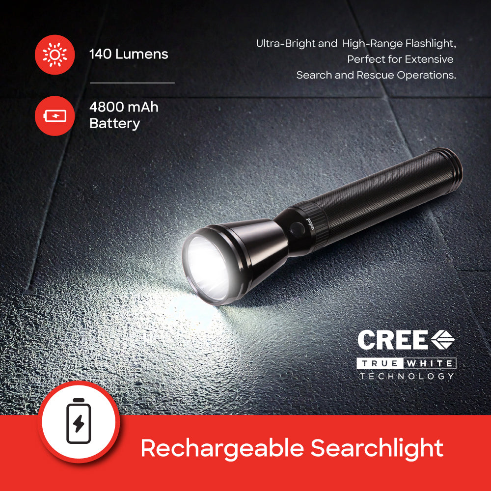 Sanford Army Series Rechargeable LED Search Light with 1800 Meter Beam | SF2640SL 2D - Sanford India