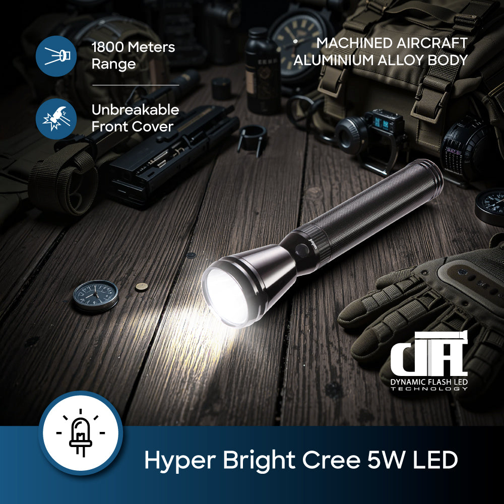 Sanford LED Torch Army Series Rechargeable 1800 Meter Range (SF2640SL) - Sanford India