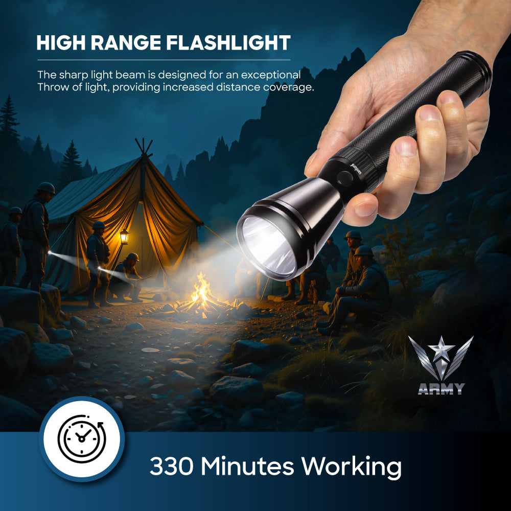 Sanford LED Torch Army Series Rechargeable 1800 Meter Range (SF2640SL) - Sanford India