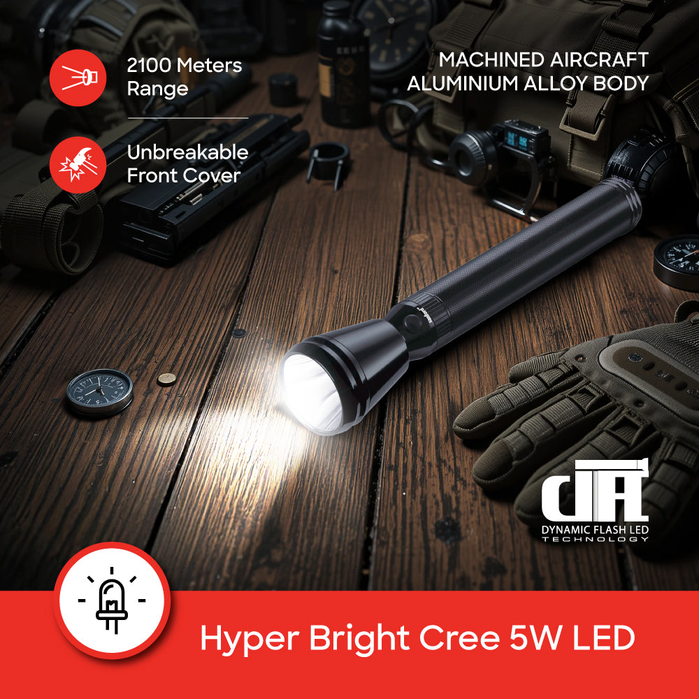 Sanford Army Series Rechargeable LED Search Light with 2100 Meter Beam | SF2642SL 4D - Sanford India
