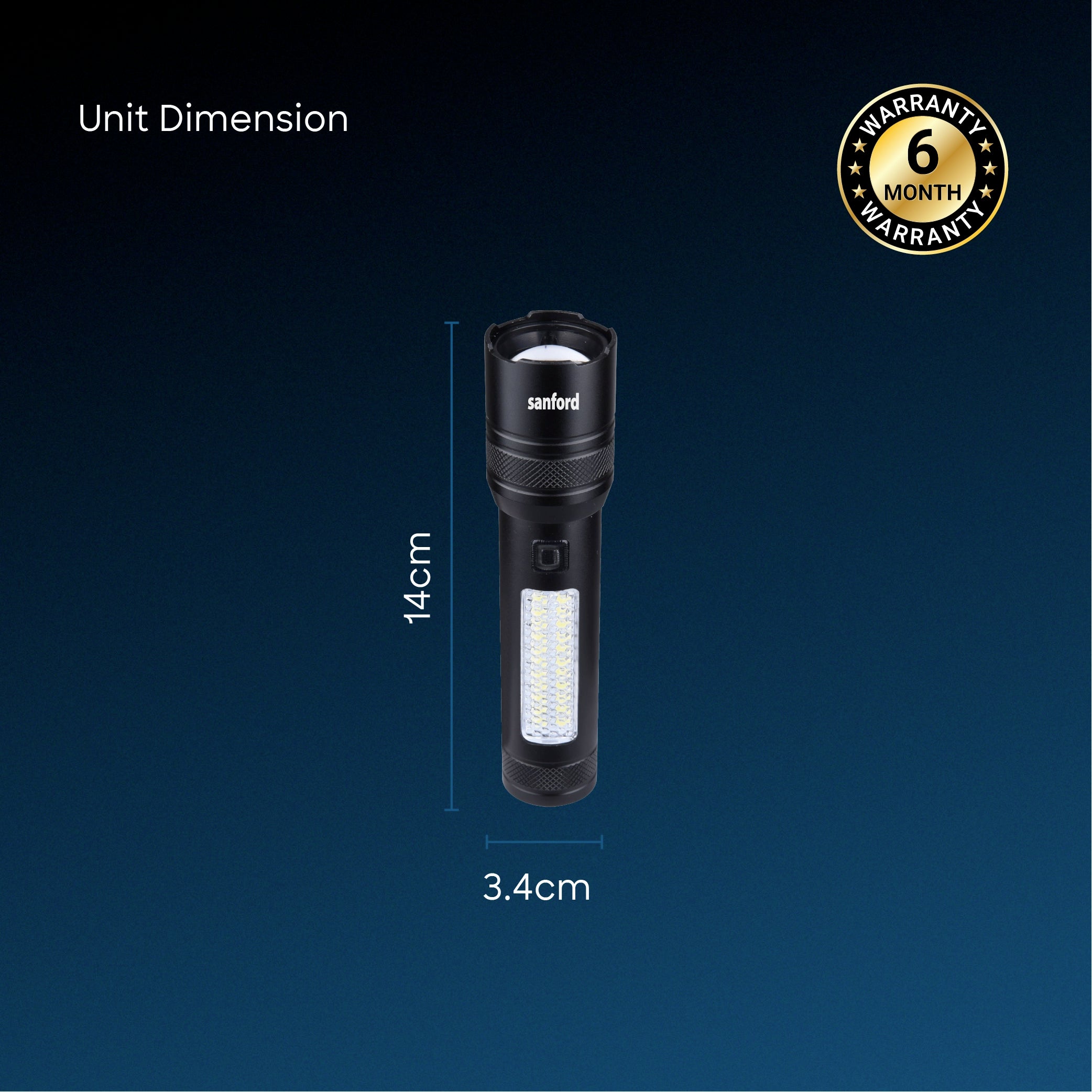 rechargeable led flashlight zoom function 600 lumens portable sanford 6