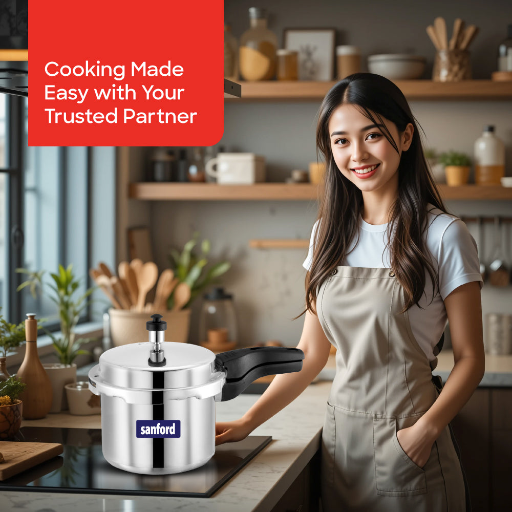 Sanford 3 Litre Aluminium Pressure Cooker with Induction Base | SF3252PC - Sanford India