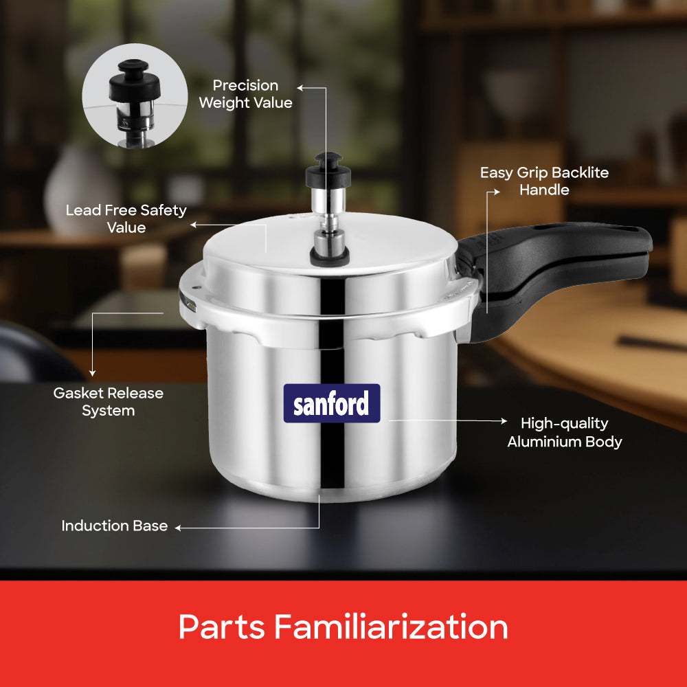 Sanford 3 Litre Aluminium Pressure Cooker with Induction Base | SF3252PC - Sanford India