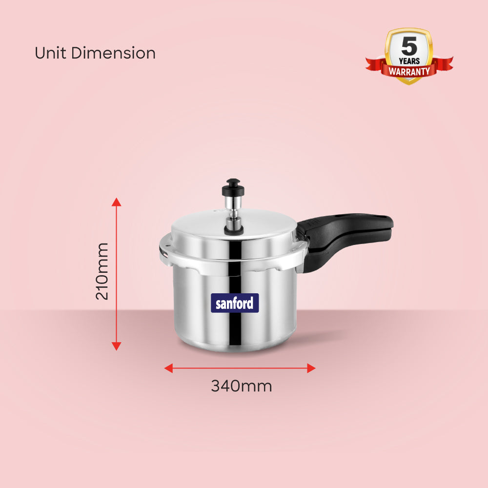 Sanford 3 Litre Aluminium Pressure Cooker with Induction Base | SF3252PC - Sanford India
