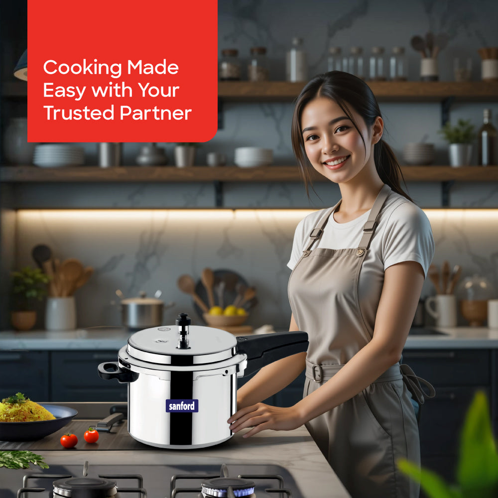 Sanford 5 Litre Aluminium Pressure Cooker with Induction Base | SF3253PC - Sanford India