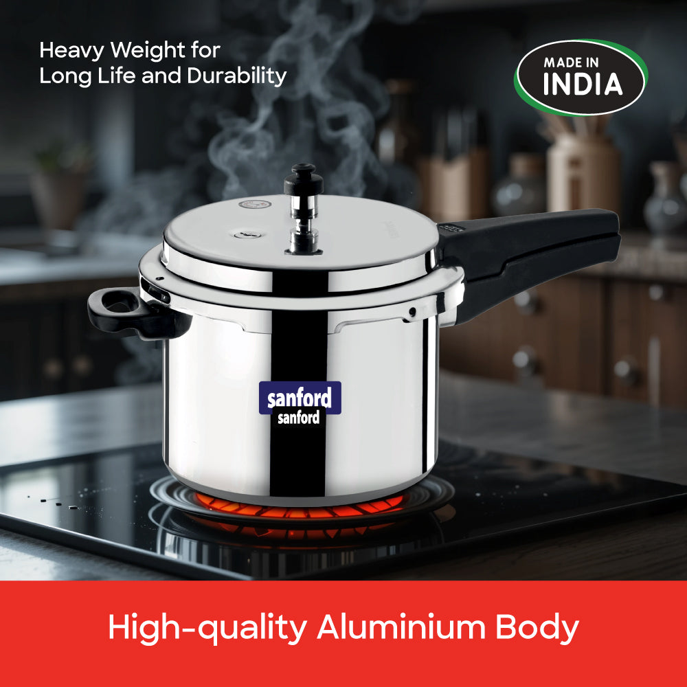 Sanford 5 Litre Aluminium Pressure Cooker with Induction Base | SF3253PC - Sanford India