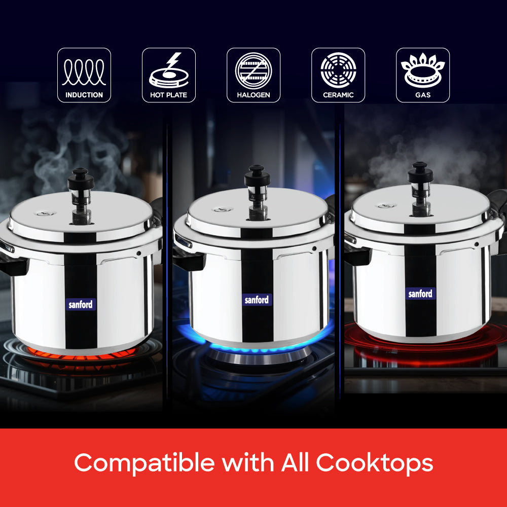 Sanford 5 Litre Aluminium Pressure Cooker with Induction Base | SF3253PC - Sanford India