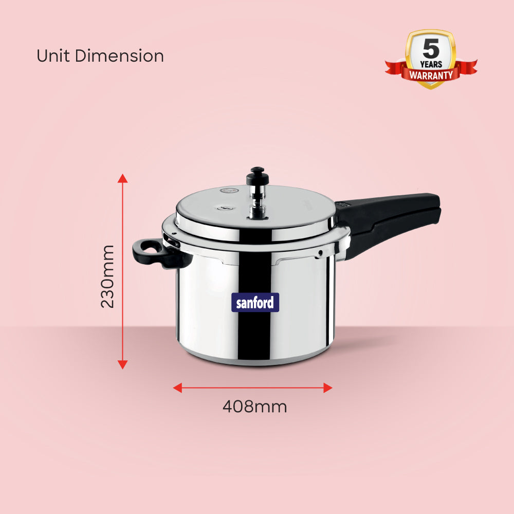 Sanford 5 Litre Aluminium Pressure Cooker with Induction Base | SF3253PC - Sanford India