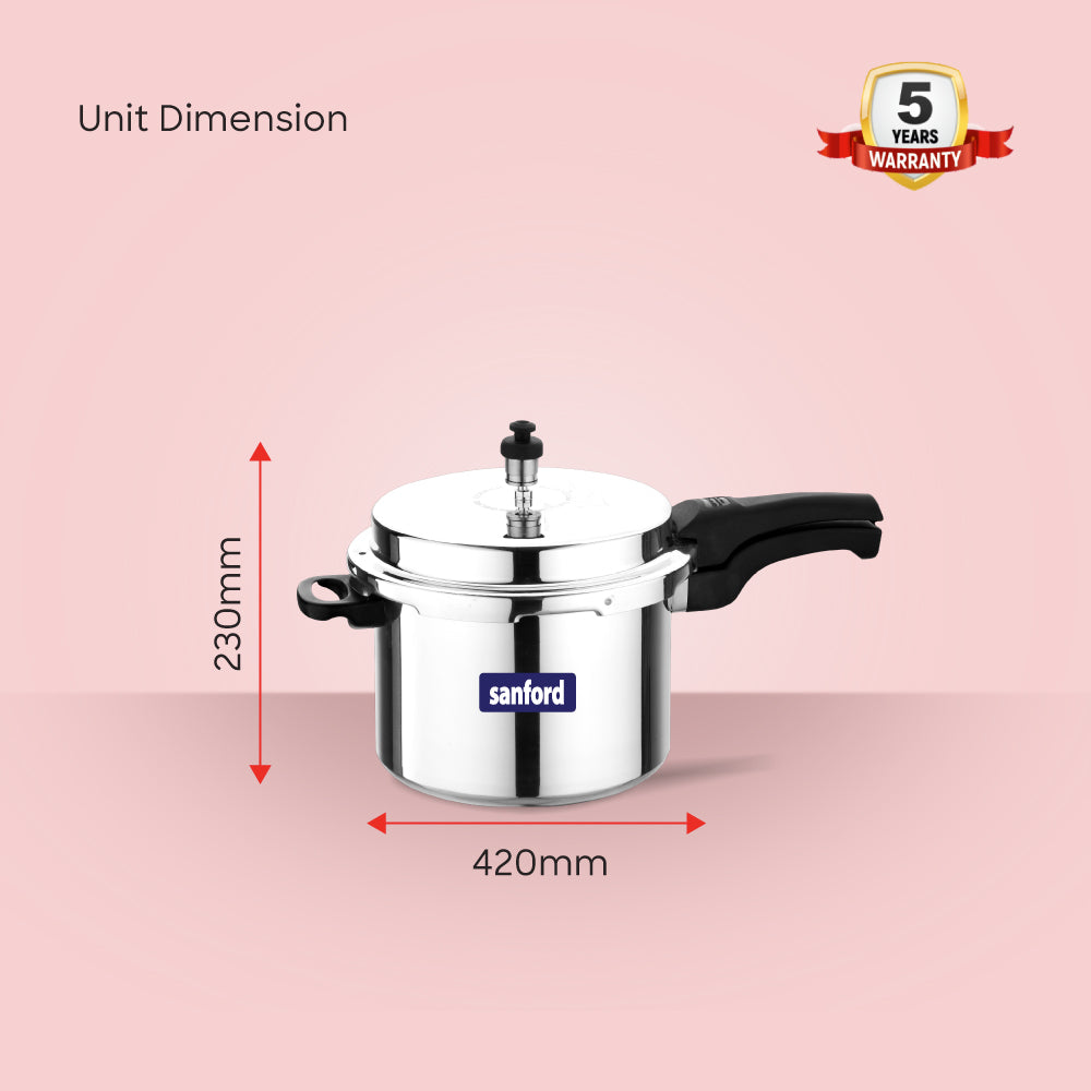 Sanford 7.5 Litre Aluminium Pressure Cooker with Induction Base | SF3254PC - Sanford India