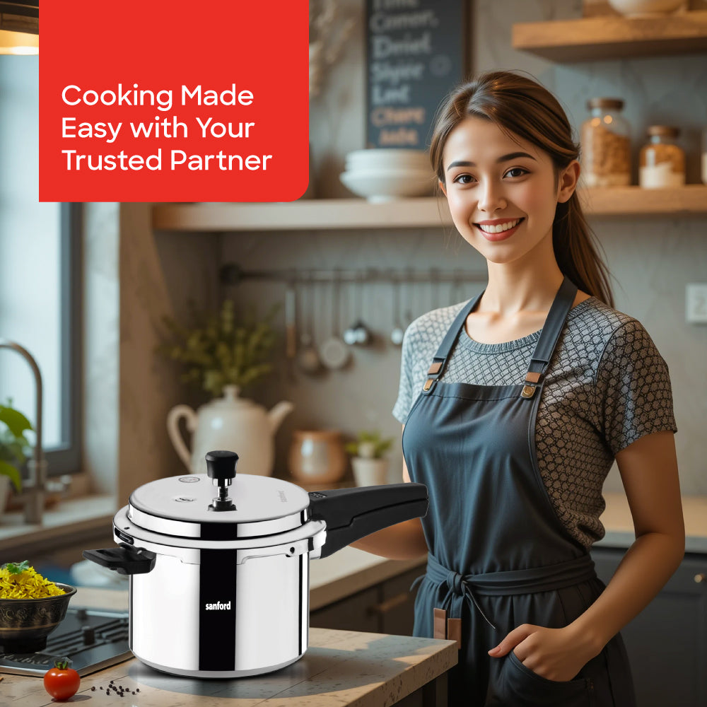 Sanford 10 Litre Aluminium Pressure Cooker with Induction Base | SF3255PC - Sanford India