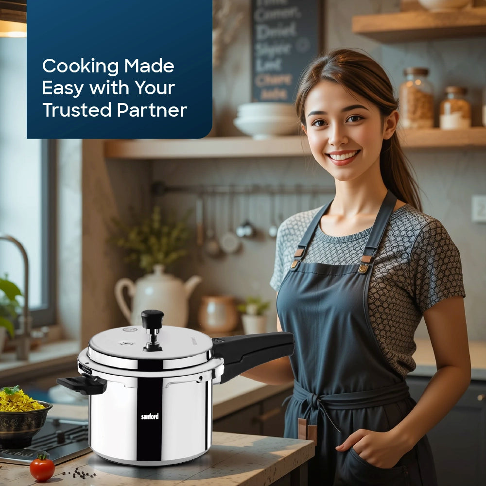 Sanford Aluminium Pressure Cooker 10-Litre With Induction Base – SF3255PC