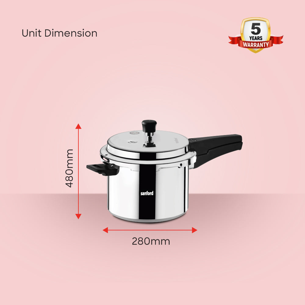 Sanford 10 Litre Aluminium Pressure Cooker with Induction Base | SF3255PC - Sanford India