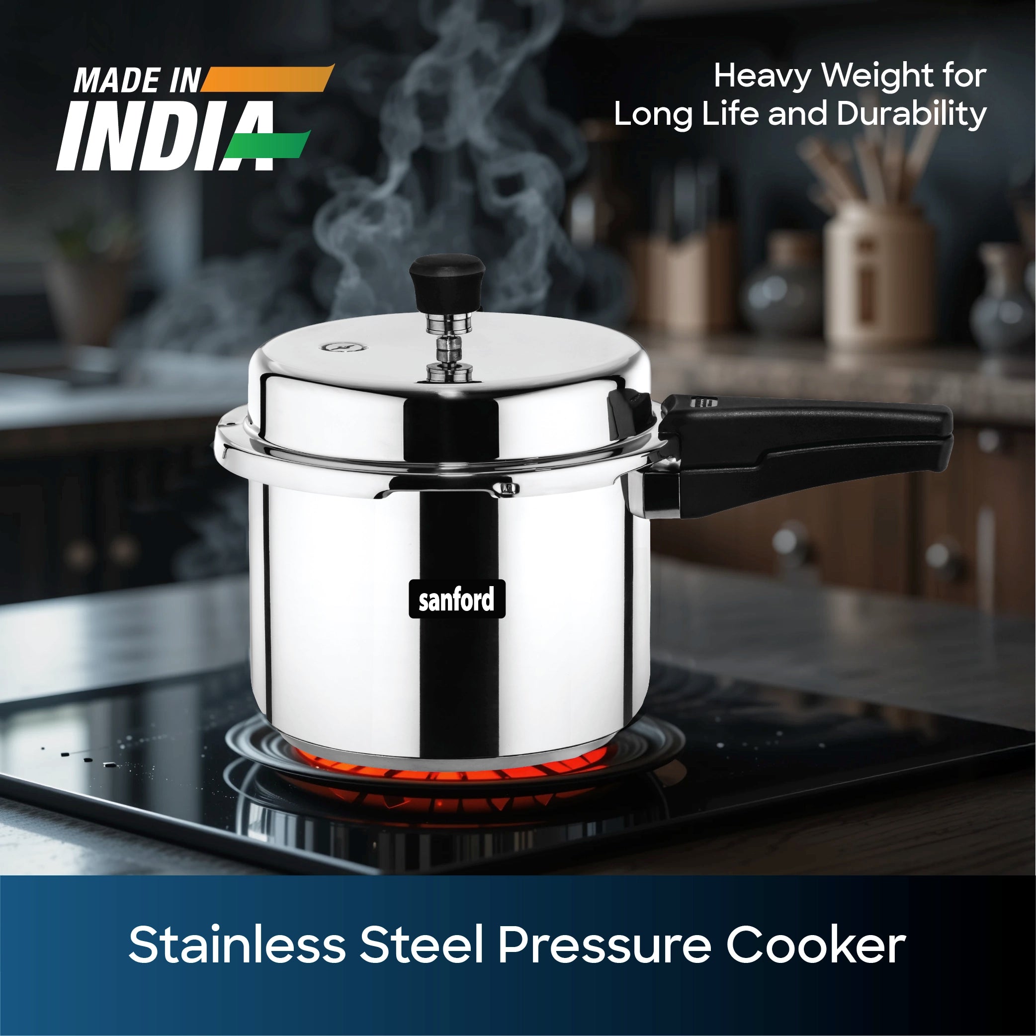 best stainless steel pressure cooker 3 litre sandwich bottom sanford 4