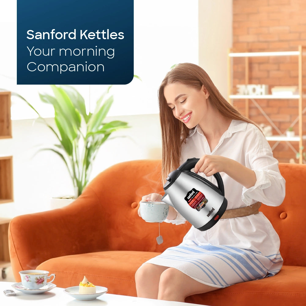 Sanford Electric Kettle 1.8 Litre 1500W Stainless Steel Body Auto Shut-Off – SF3343EK