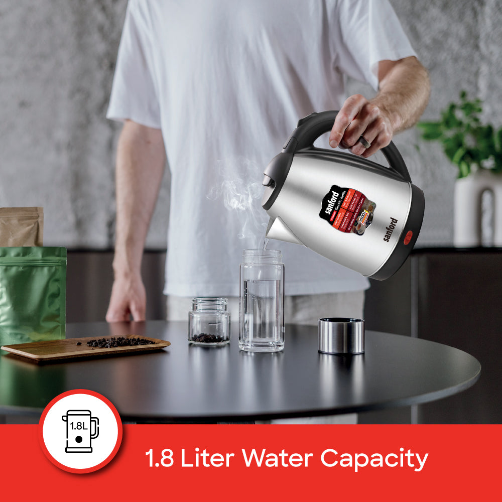 Sanford 1.8 Litre Electric Kettle with Stainless Steel Body and 1500W Power | SF3343EK - Sanford India