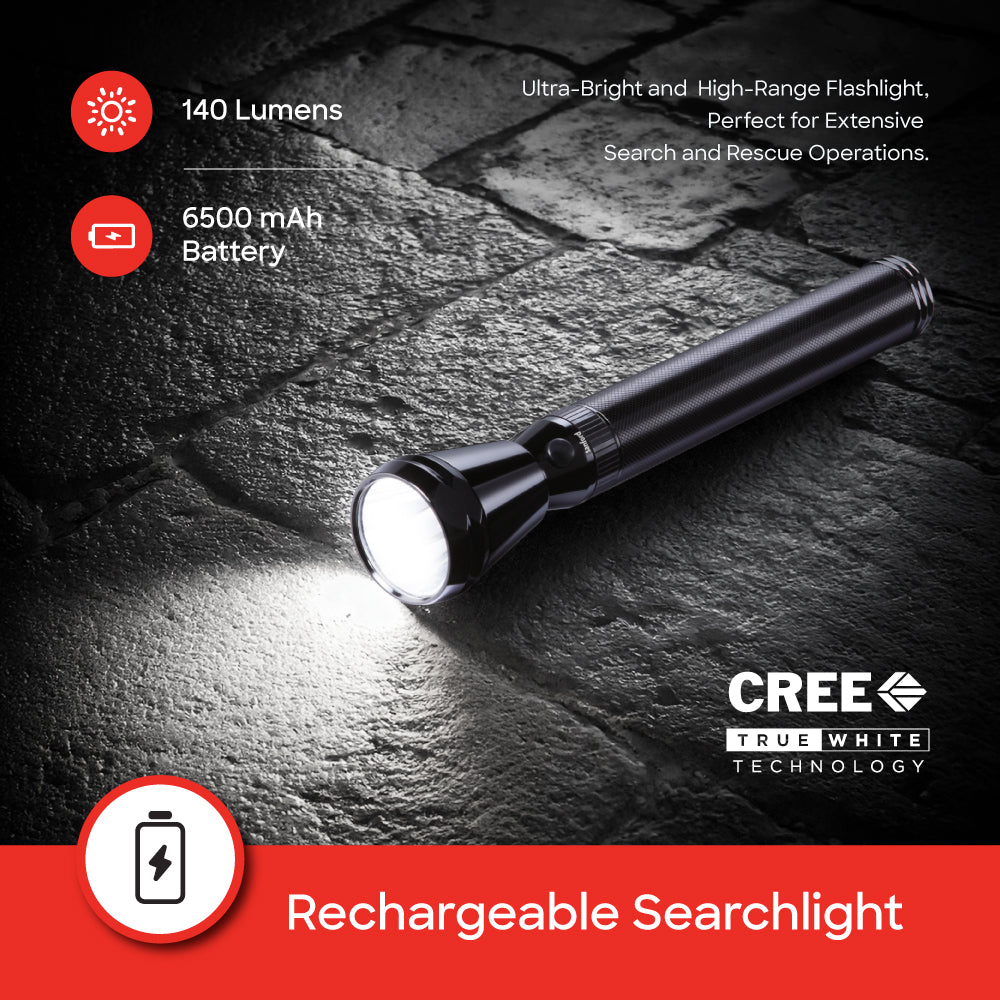 Sanford Army Plus Rechargeable Search Light with 1900 Meter Beam Range | SF4124SL 3D - Sanford India