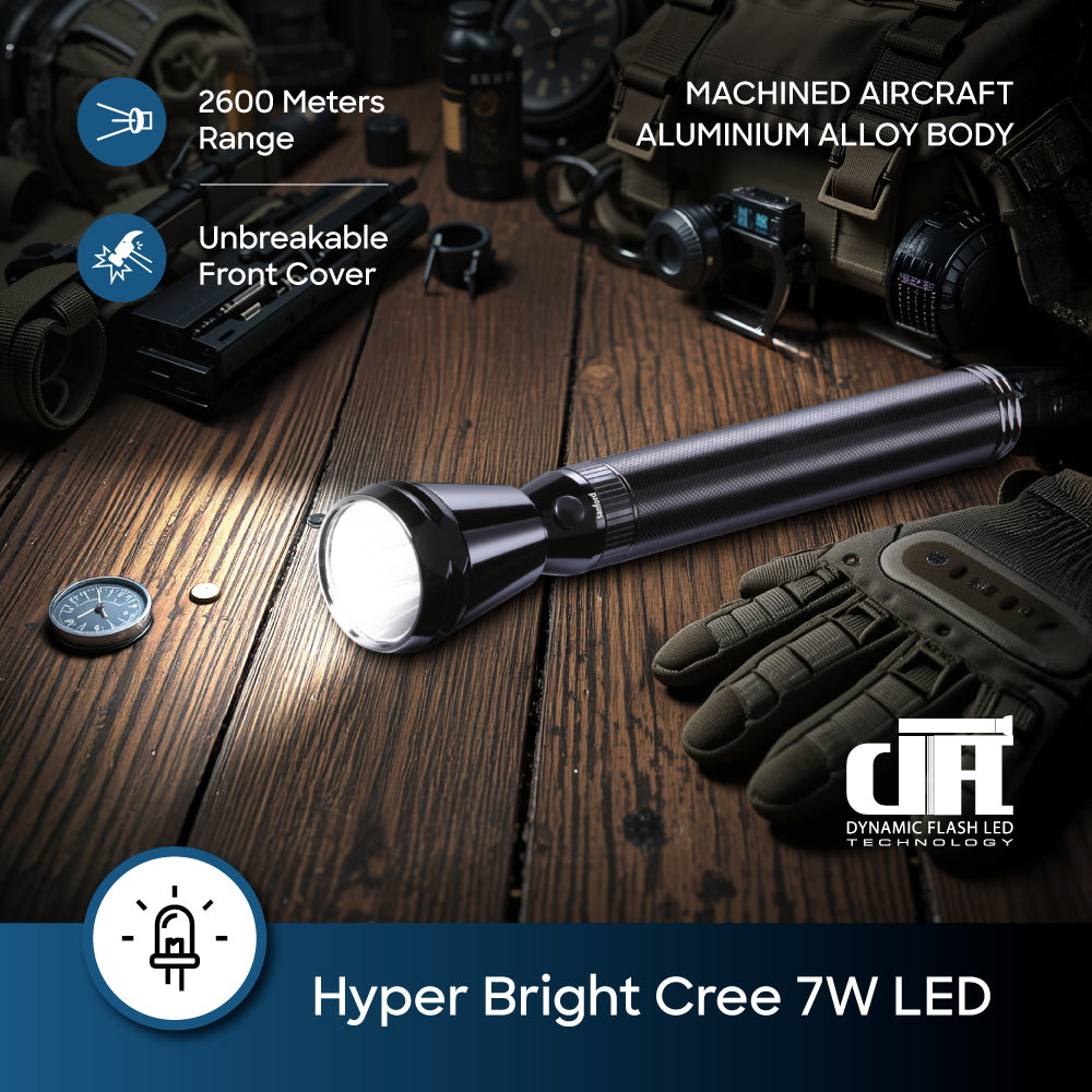 Sanford LED Torch Army Plus Series Rechargeable 2600 Meter Range (SF4124SL) - Sanford India