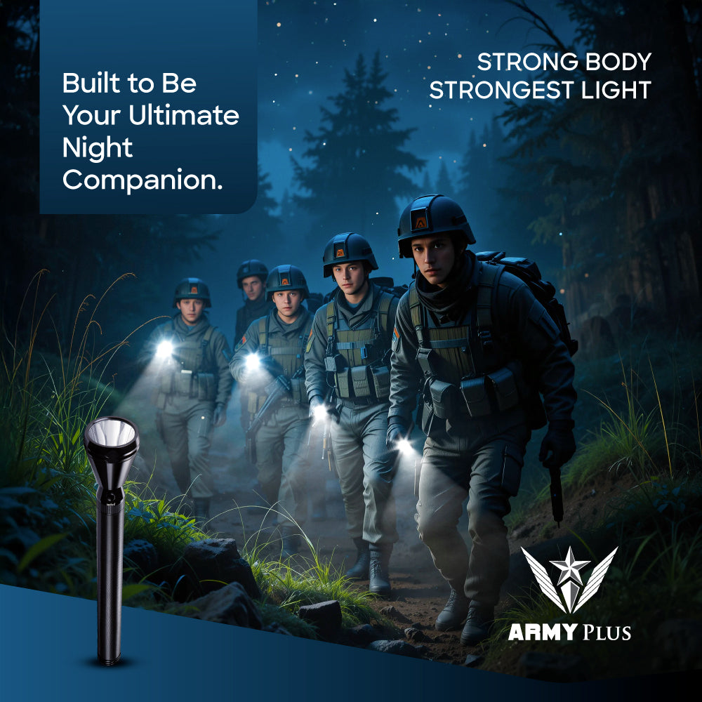 Sanford Army Plus Rechargeable LED Torch 3000 Metre Range (SF4127SL-4D-BH)