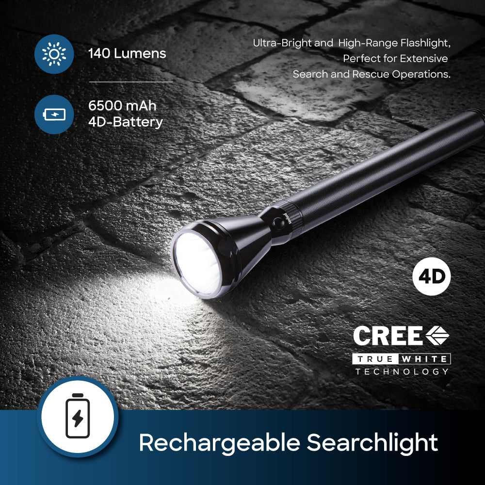 Sanford Army Plus Rechargeable LED Torch 3000 Metre Range (SF4127SL-4D-BH) - Sanford India