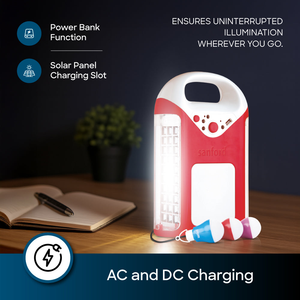 Sanford LED Emergency Light Rechargeable 3 Bulbs Power Bank Solar (SF4350SEL) - Sanford India