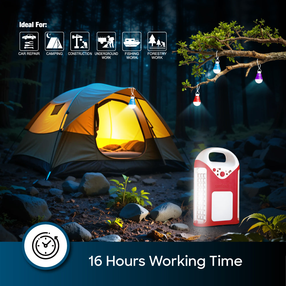 Sanford LED Emergency Light Rechargeable 3 Bulbs Power Bank Solar (SF4350SEL) - Sanford India